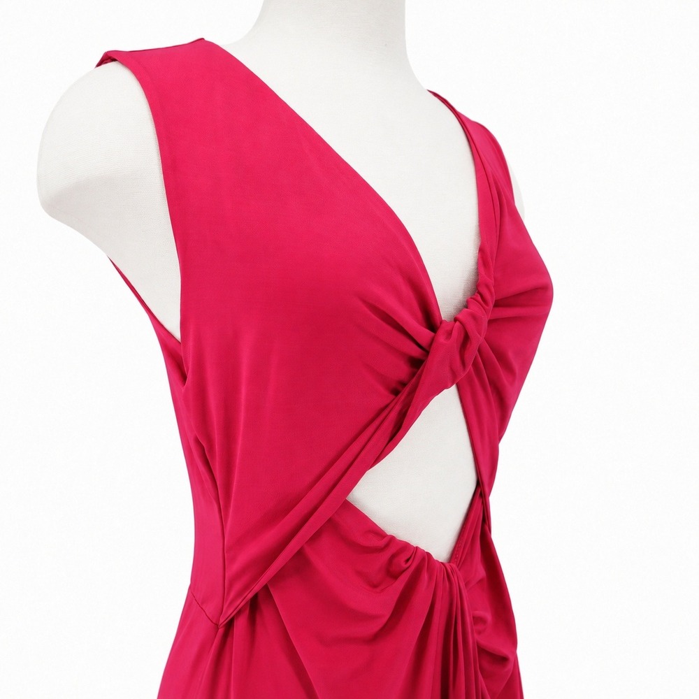Rosetta Getty x RTR Cut Out Twist Front Dress Size M Red Midi Dress GUC - Picture 2 of 8